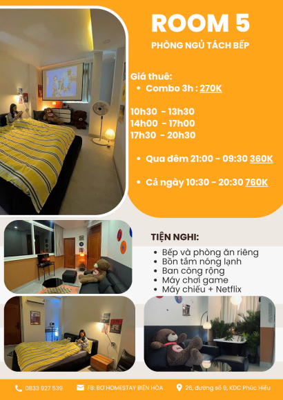 ROOM 5: PHÒNG NGỦ TÁCH BẾP